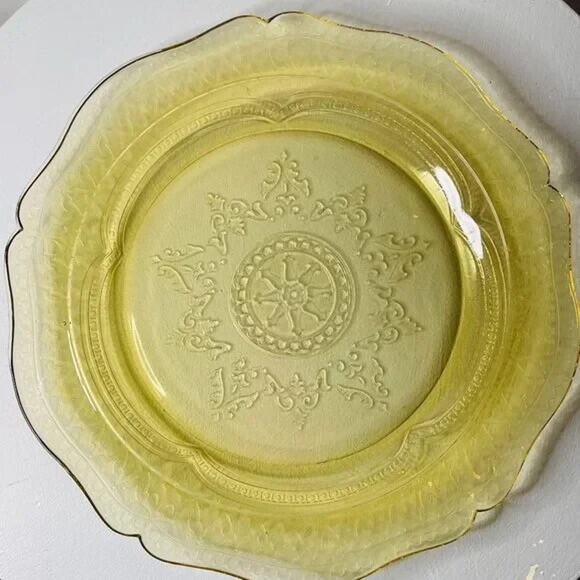 Vintage Depression 11" Federal Glass Amber Patrician/Spoke Pattern Dinner Plate - Picture 3 of 8
